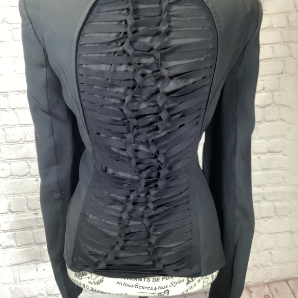 1301. BCBGMAXAZRIA Black Blazer NWOT Size Large - Picture 4 of 8